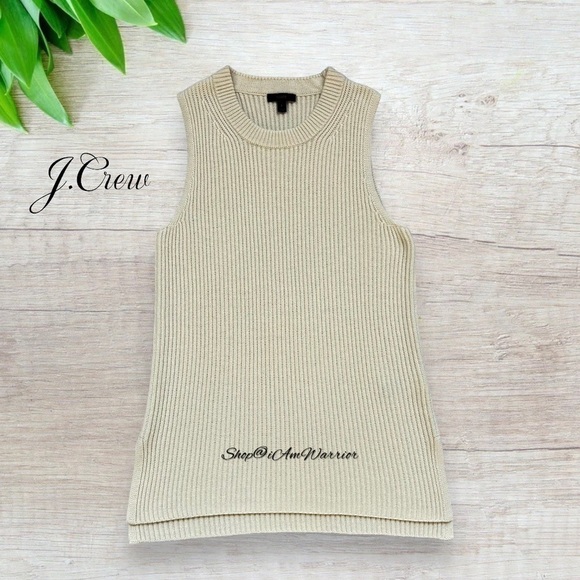 J.Crew sleeveless ribbed tunic sweater in cream *shop@iamwarrior - Picture 3 of 8